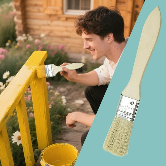 304 Stainless Steel Grill Basting Brush Natural Beechwood Handle Heat Resistant Bbq Brush with Hanging Hole for Grilling Cooking Cleaning,Khaki