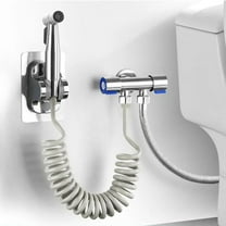 304 Stainless Steel Handheld Bidet Sprayer, Portable Toilet Cleaning Sprayer For Bathroom Hygiene, 1.5M Flexible Coiled Shower Hose With Bathroom Mounting Holder, Complete Set