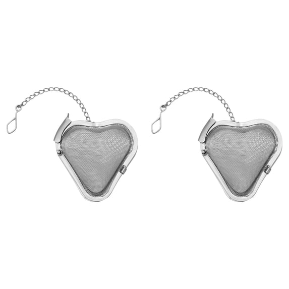 304 Stainless Steel Heart Shaped Tea Strainers for Loose Tea Infuser, Heart Shaped tea infuser stainless steel, Extra-Fine Mesh Tea Ball, Tea Holder Loose Leaf Tea Steeper, Tea Diffuser (2PCS)