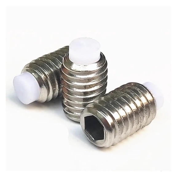 304 Stainless Steel Hex Socket Plastic Nylon Dog Convex Point Tip Grub Headless Bolt Set Screw M8 M10 M12 M14 M16(M10x35 2pcs)