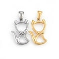thumbnail image 1 of 304 Stainless Steel Hollow Kitten Pendants Cat with Bowknot Shape Shape Mixed Color 22x15x3mm Hole: 6x3mm, 1 of 3