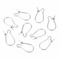 thumbnail image 1 of 304 Stainless Steel Hoop Earring Findings Kidney Ear Wire Rings Stainless Steel Color 18.5x9.5x0.6mm Pin: 0.6mm, 1 of 3