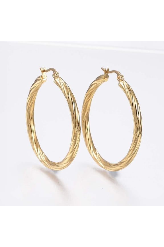 304 Stainless Steel Hoop Earrings Findings Hoop Earrings for Women 40mm Large Round Hoops Earrings Ear Jewelry