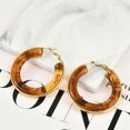 thumbnail image 1 of 304 Stainless Steel Hoop Earrings For Women Ring with Resin Chocolate 42mm, 1 of 5