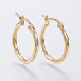 thumbnail image 1 of 304 Stainless Steel Hoop Earrings Hypoallergenic Earrings Ring Shape Golden 12 Gauge 14-16x2mm Pin: 0.7-1.3x0.68mm, 1 of 2