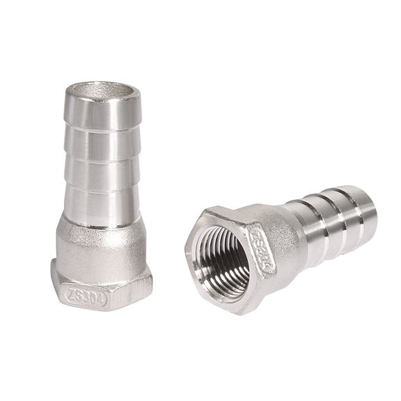 304 Stainless Steel Hose Barb Fitting Coupler, 20mm Barb x G1/2 Female Thread