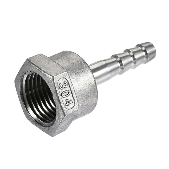304 Stainless Steel Hose Barb Fitting Coupler, 8mm Barb x G1/2 Female Thread