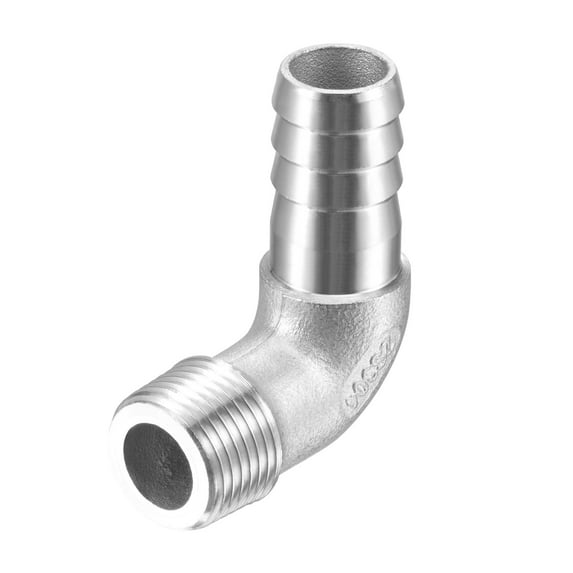 304 Stainless Steel Hose Barb Fitting Elbow 14mm Barbed x G3/8 Male Pipe Connector Adapter for Water Fuel Air Home Brew