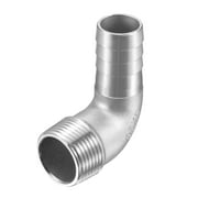 304 Stainless Steel Hose Barb Fitting Elbow 25mm Barbed x G1 Male Pipe Connector Adapter for Water Fuel Air Home Brew