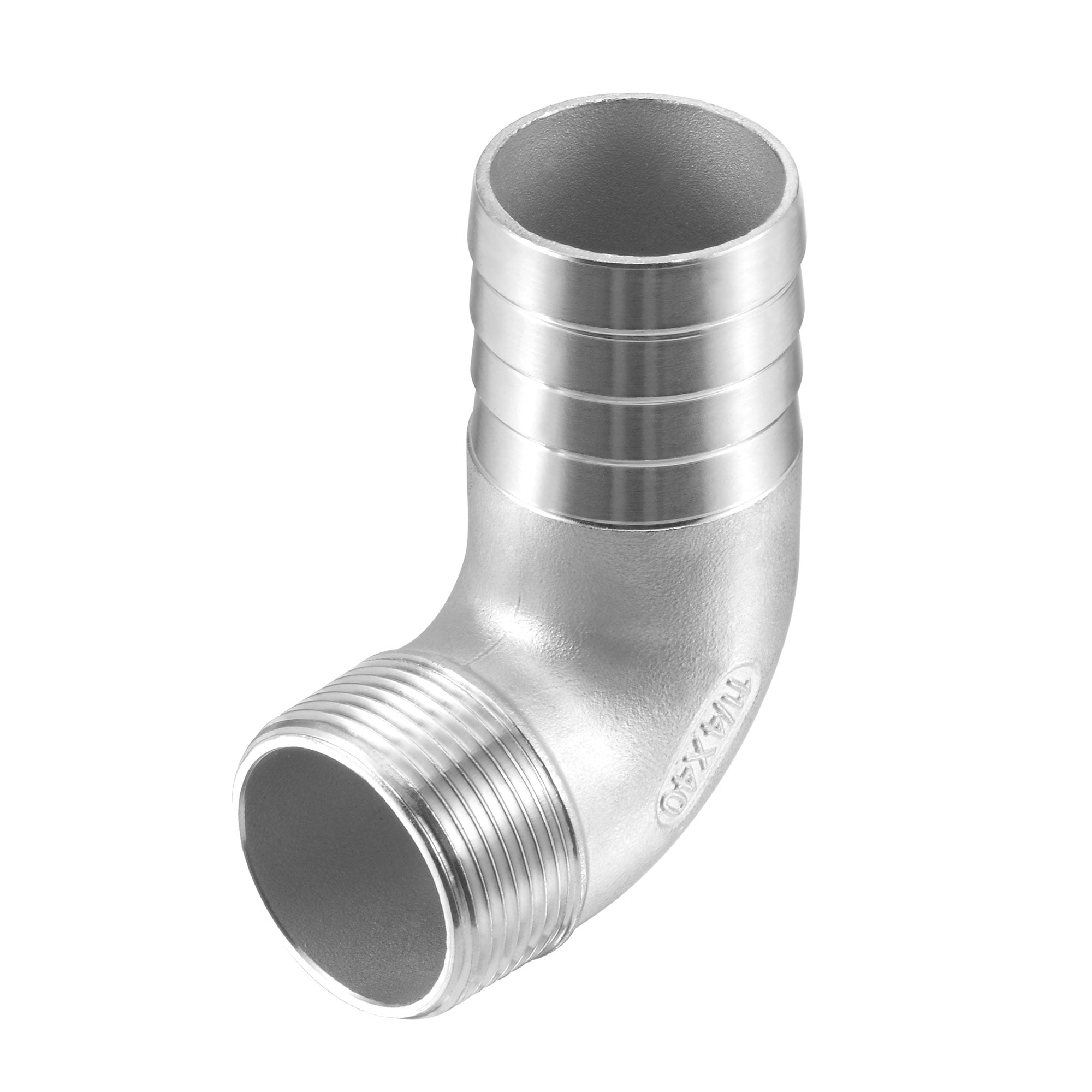 304 Stainless Steel Hose Barb Fitting Elbow, 40mm Barbed x G11/4 Male Pipe Connector Adapter