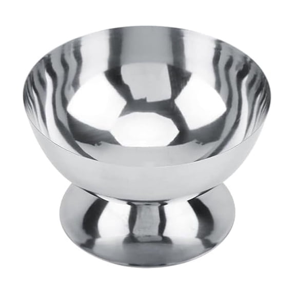 304 Stainless Steel Ice Cream Bowls Reusable Dessert Cups With Footed Base For Yogurt Snacks Candy Birthday Party Decoration(Short-Stemmed Version)