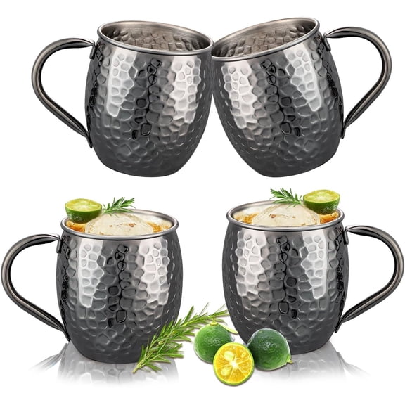 304 Stainless Steel Inner Copper Moscow Mule Mugs Set of 4, Multipurpose Beverage Mugs for Home Bar Gathering, Ideal Gift for Festivals