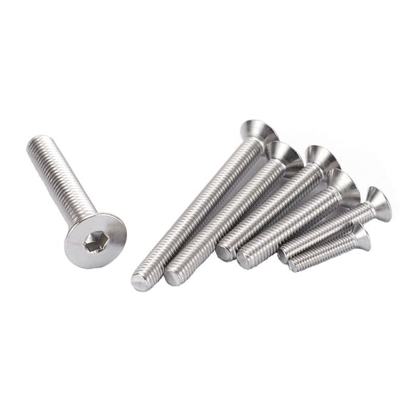 304 Stainless Steel Inner Hex Head Screw Hexagon Socket Machine Screws Flat End Screws Bolt Fastening Nail M4 M5 M6 M8 M10