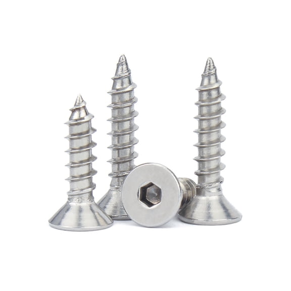 304 Stainless Steel Inner Hex Screws Flat Countersuck Head Hexagon Socket Machine Screw Bolt Fastening Nail M3 M4 M5 M6