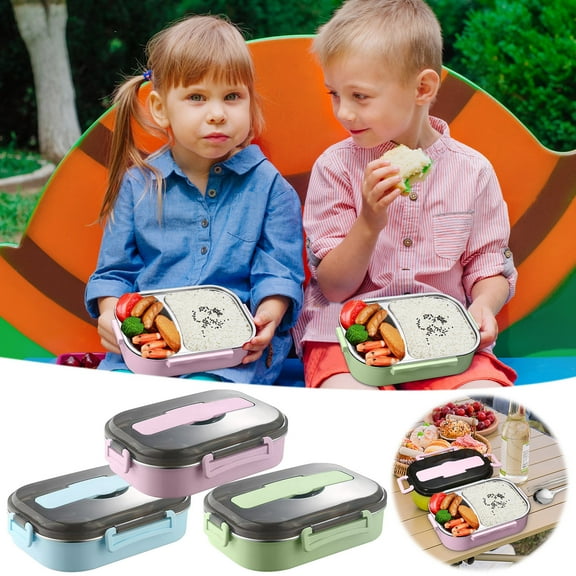 304 Stainless Steel Insulated Lunch Box Fast Heating Food Box, 2 Compartments Thickened Travel Lunch Box, for Office Work, Keeps Food Warm, Stylish Design, Durable Material, for Commuters