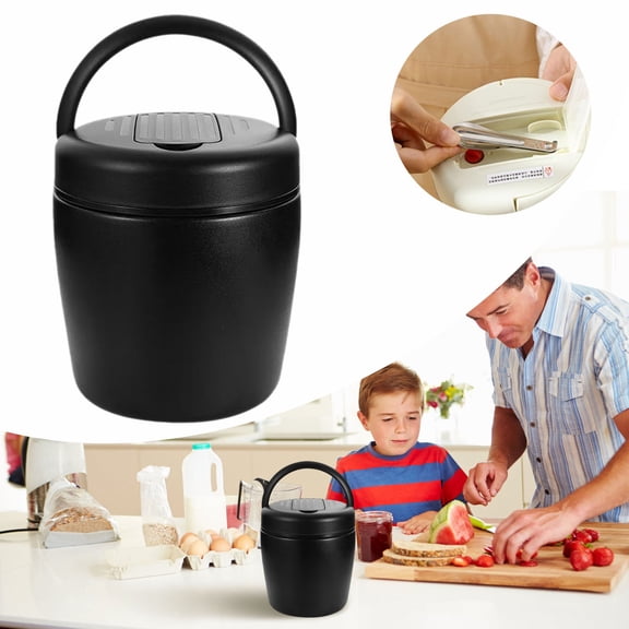 304 Stainless Steel Insulated Lunch Boxcircular Box Vacuum layer Bucke Portable Pot（1.2L）