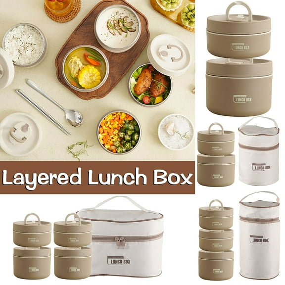 304 Stainless Steel Insulated Lunch Container in Brown, Leakproof Sealed Thermal Lunch Box for Hot Cold Food, Portable Insulated Bento Box for Office Work Travel and Outdoor Meals, 420ml, Brown