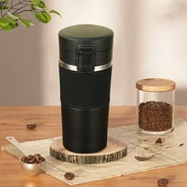 304 Stainless Steel Insulated Travel Mug 13.5 oz, One Click Leakproof Lid Rubber Grip Sleeve Car Cup Holder Compatible Coffee Tumbler for Hot Cold Beverages
