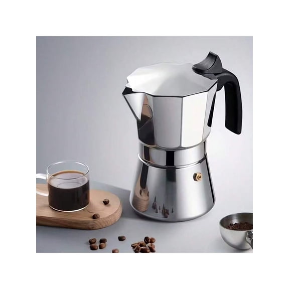 304 Stainless Steel Italian Espresso Machine, Camping Coffee Equipment, Vintage Coffee Pot, Outdoor Coffee Brewing Equipment