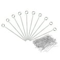 thumbnail image 1 of Uxcell 200Pcs Eye Pins Jewelry Findings 22 Gauge 40mm Stainless Steel Eye Pins 3.3mm, 1 of 5
