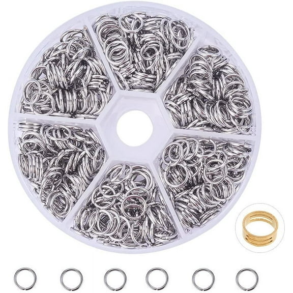304 Stainless Steel Jump Ring 550pcs 8mm Open Jump Rings 18-Gauge O Ring