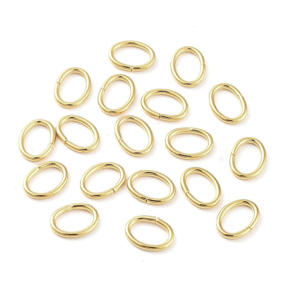 304 Stainless Steel Jump Rings Closed Jump Rings Oval Real 18K golden Plated 6x8x1mm Inner Diameter: 4x6mm
