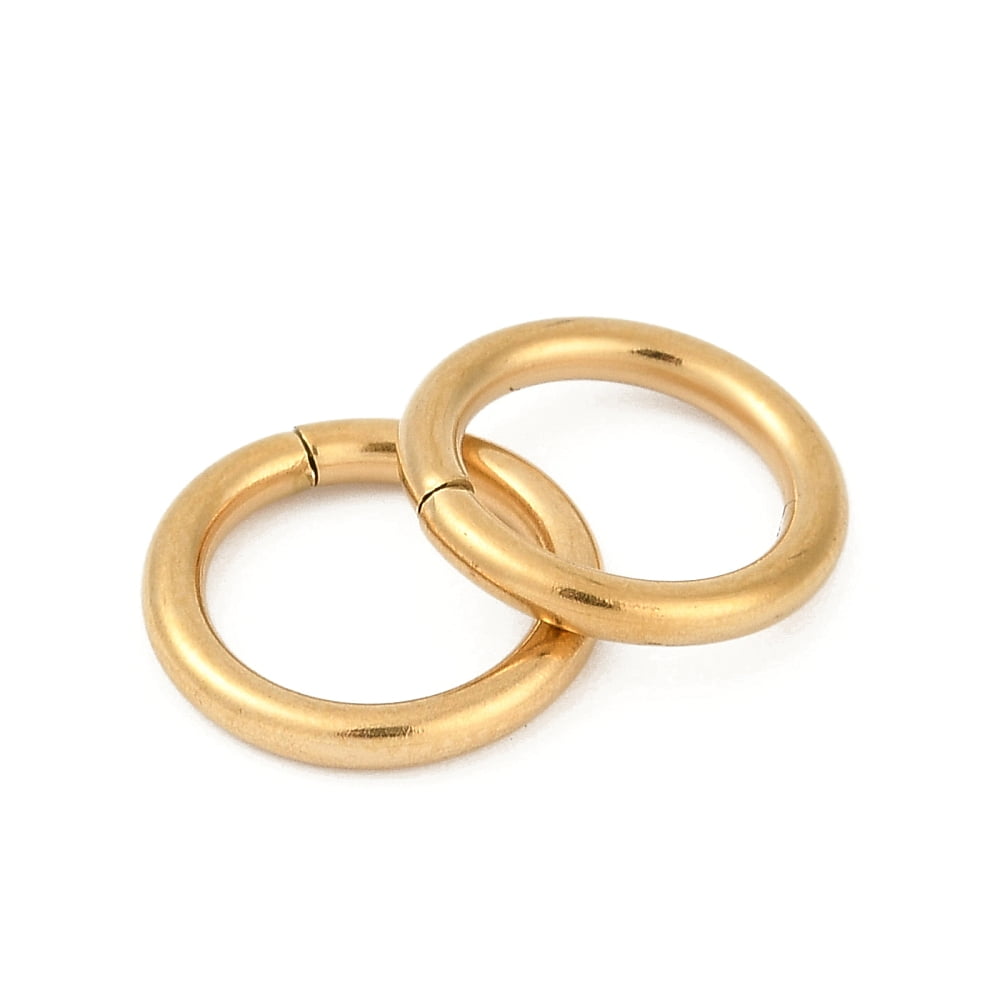 304 Stainless Steel Jump Rings Open Jump Rings Ion Plating(IP) Rack Plating Real 18K golden Plated 12 Gauge 14x2mm Inner Diameter: 10mm
