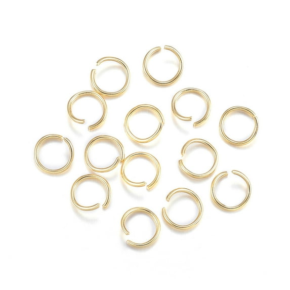 304 Stainless Steel Jump Rings Open Jump Rings Real 24K Gold Plated 7x0.8mm