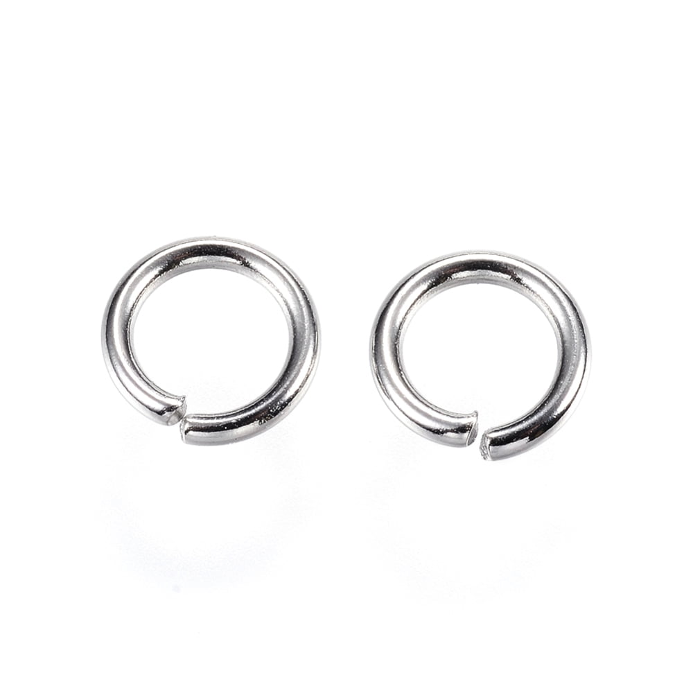 304 Stainless Steel Jump Rings Open Jump Rings Stainless Steel color 9x1.5mm Inner Diameter: 6mm 15 Gauge