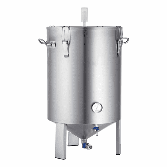 304 Stainless Steel Kettle 16 Gallon Beer Brew Fermentor Kit - Brewing Supplies with Lid, Handle, Valve, Thermometer - Home Brewing Fermentation Barrel