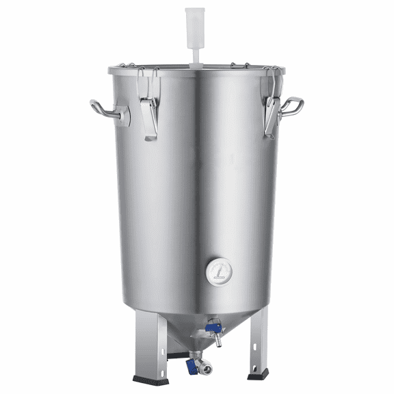 304 Stainless Steel Kettle 8 Gallon, Beer Brew Fermentor Kit, Home Brewing Supplies with Lid, Spigot, Thermometer, Stock Pot for Beer, Wine, & Spirits