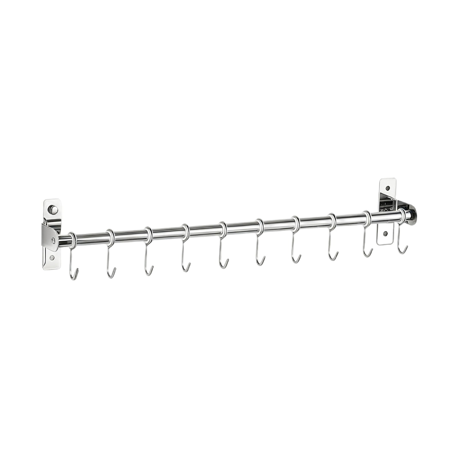Steel Kitchen Rails For Kitchen 304 Stainless Steel Kitchen Rail With Hooks, 19.7 in / 50 cm Double Rod ...