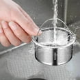 thumbnail image 1 of 304 Stainless Steel Kitchen Sink Filter Screen | Reusable Drain Strainer Basket for Vegetable Washing & Dishwashing | 7.8x7.8x2/4/5cm Size Options | Includes Hanging Ring, 1 of 4