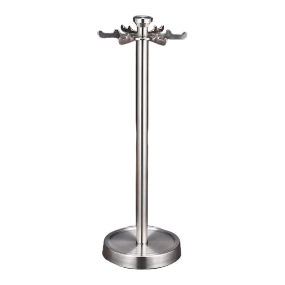 304 Stainless Steel Kitchen Utensil Holder 360 Degree Rotating Carousel 6 Hooks