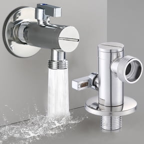 304 Stainless Steel L Type Large Flow Angle Valve, Smart Toilet Water Stop Valve, Water Control Valve, for Bathroom Toilet Water Heater Plumbing Replacement, Corrosion Resistant Durable