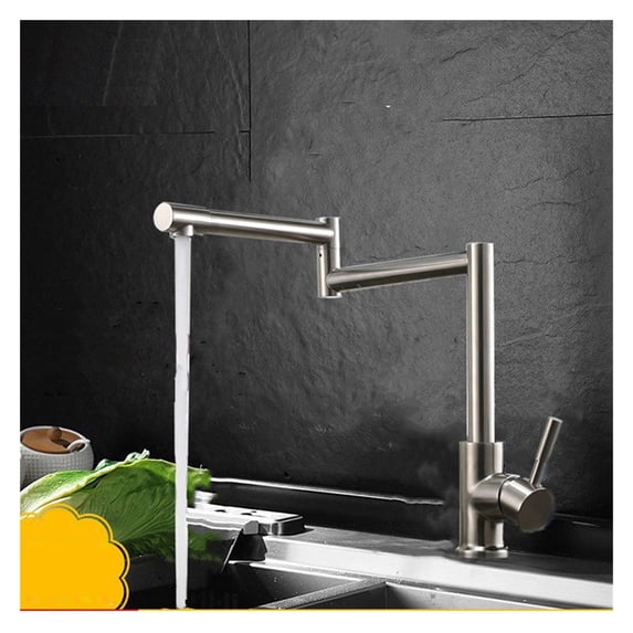 304 Stainless Steel Lead Free Kitchen Faucet 360 Degree Rotate Kitchen Sink Folding Tap Cold Hot Water Mixer Tap Sink Crane ,Easy DIY Installation