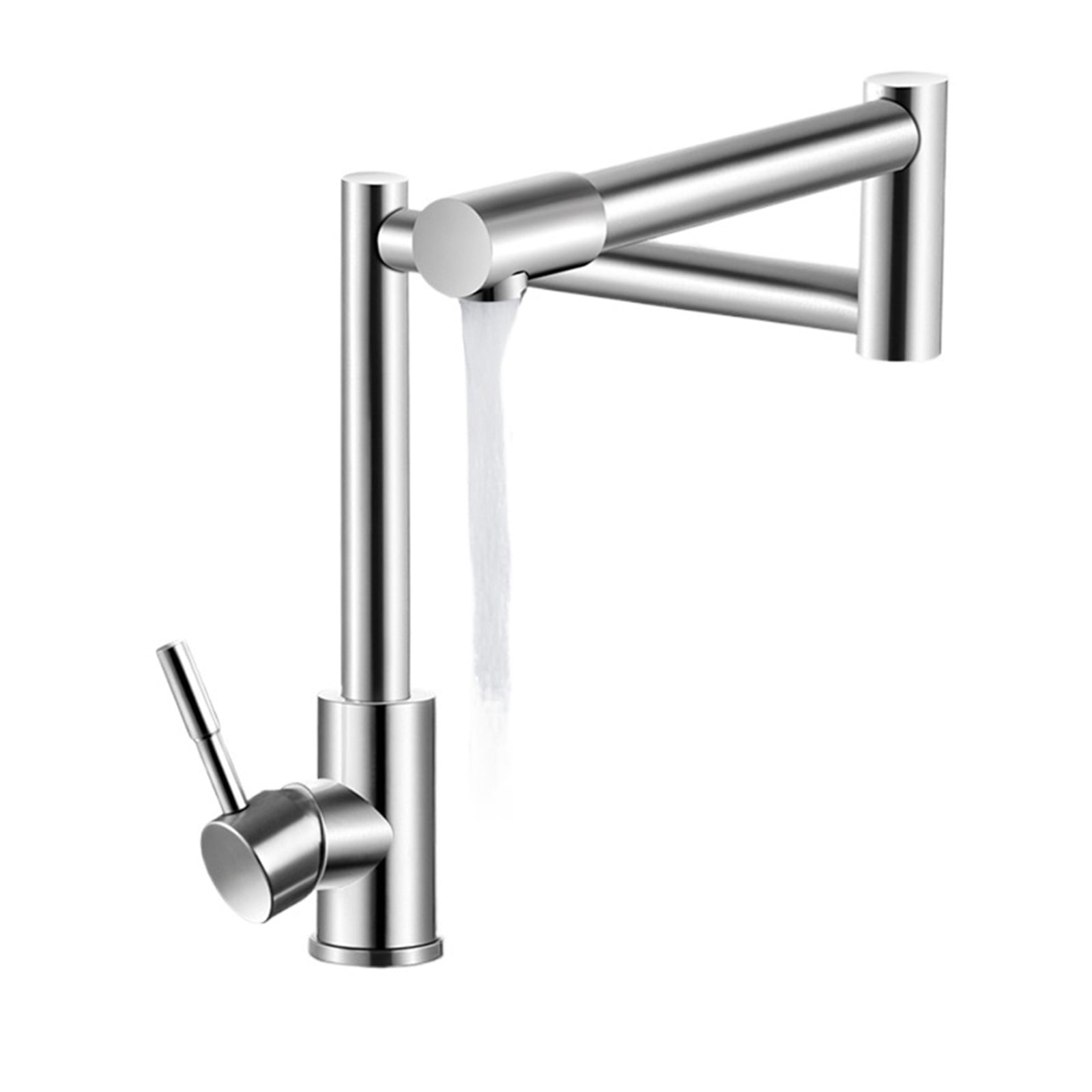 304 Stainless Steel Lead-free Folding Kitchen Faucet,Mixer 360 Degree Swivel Single Handle Nickel Kitchen Sink Basin Taps ,Versatile Features