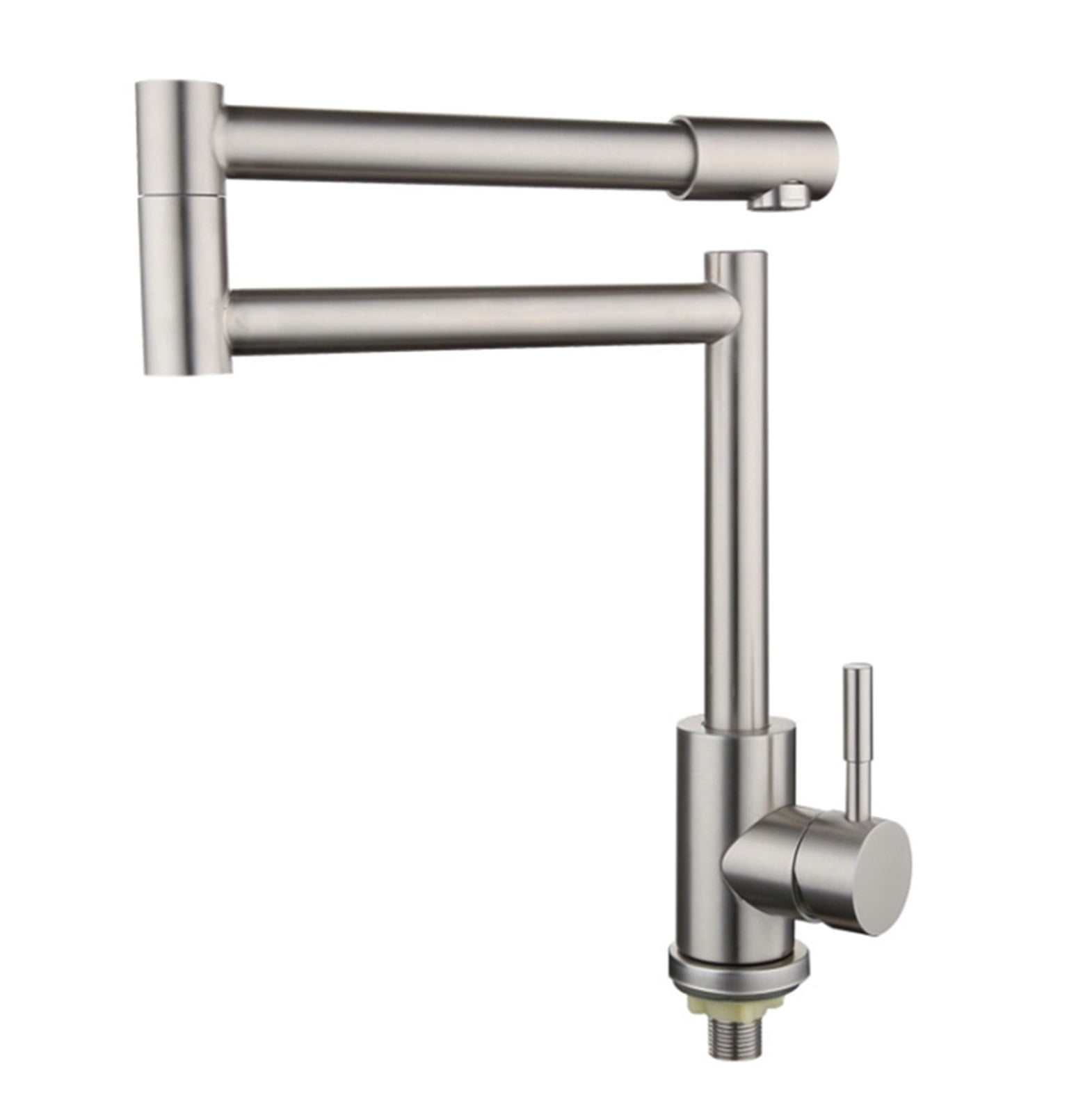 304 Stainless Steel Lead-free Folding Kitchen Faucet Mixer 360 Degree Swivel Single Handle Nickel Kitchen Sink Taps ,Bar Laundry RV Farmhouse
