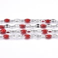 thumbnail image 1 of 304 Stainless Steel Link Chains with Spool with Enamel Soldered Stainless Steel Color Red 4~10x2x0.4~2mm about 32.8 Feet(10m)/roll, 1 of 2