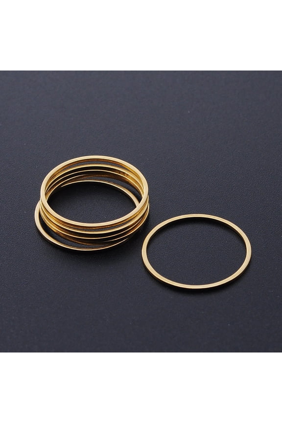 304 Stainless Steel Linking Rings Laser Cut Round Ring Golden 20x1mm Inner Diameter: 18mm