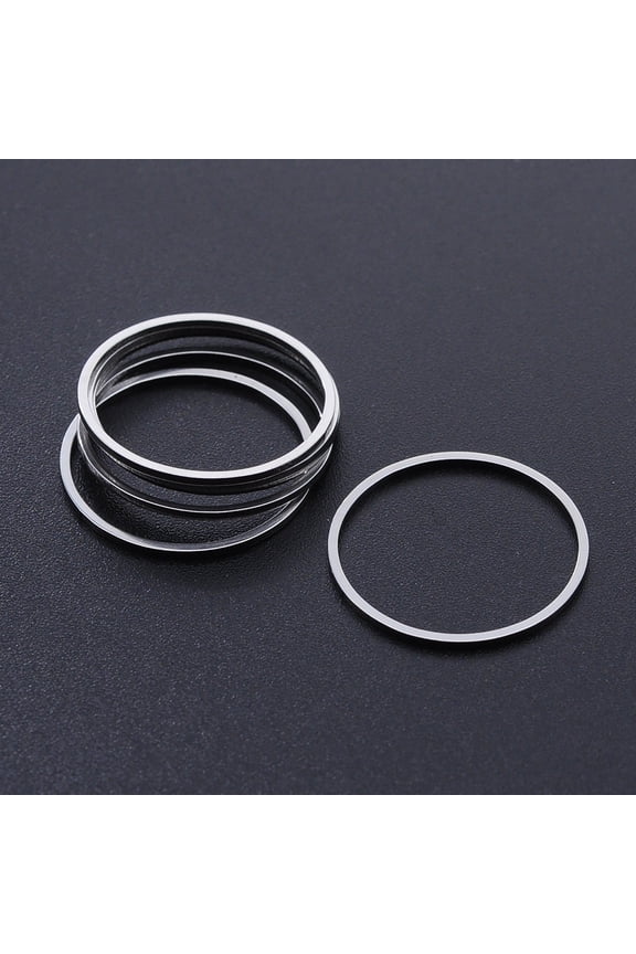 304 Stainless Steel Linking Rings Laser Cut Round Ring Stainless Steel color 20x1mm Inner Diameter: 18mm