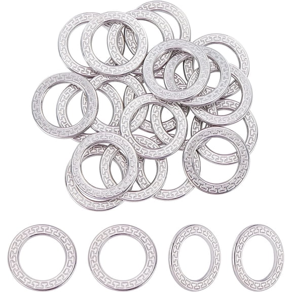 304 Stainless Steel Linking Rings Ring Stainless Steel Color 22.5x1.5mm Inner Diameter: 15.5mm 20pcs/box