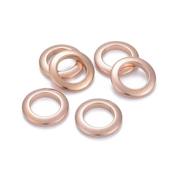 304 Stainless Steel Linking Rings Rings Rose golden 15x2mm Inner Diameter: 9.5mm