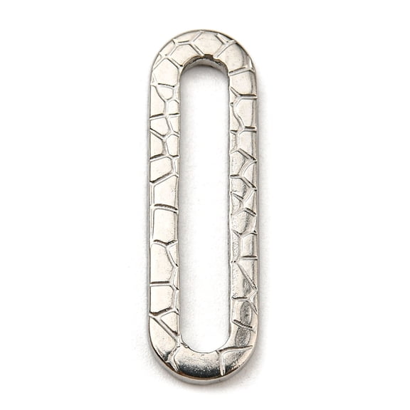 304 Stainless Steel Linking Rings Textured Oval Stainless Steel color 25x7.5x2mm Inner Diameter: 21x3mm
