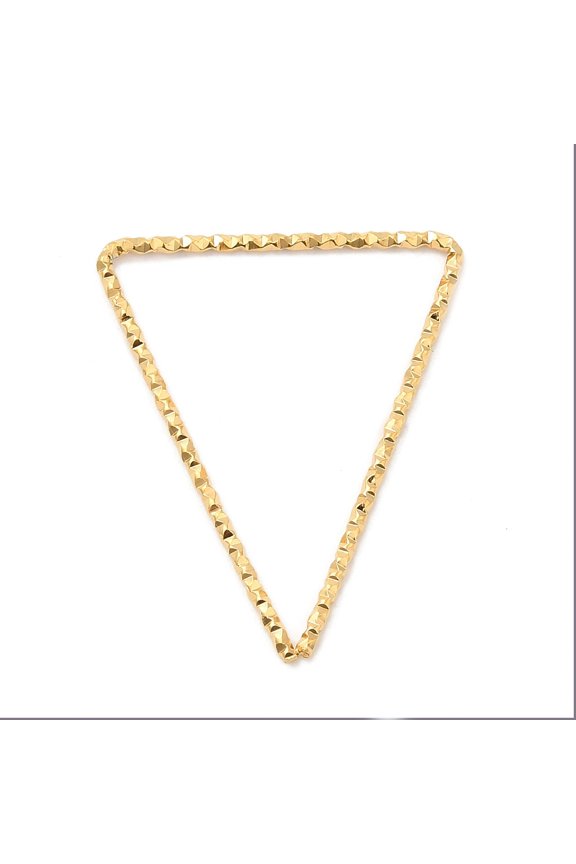 304 Stainless Steel Linking Rings Textured Triangle Real 18K golden Plated 30x25x1mm Inner Diameter: 27x22mm
