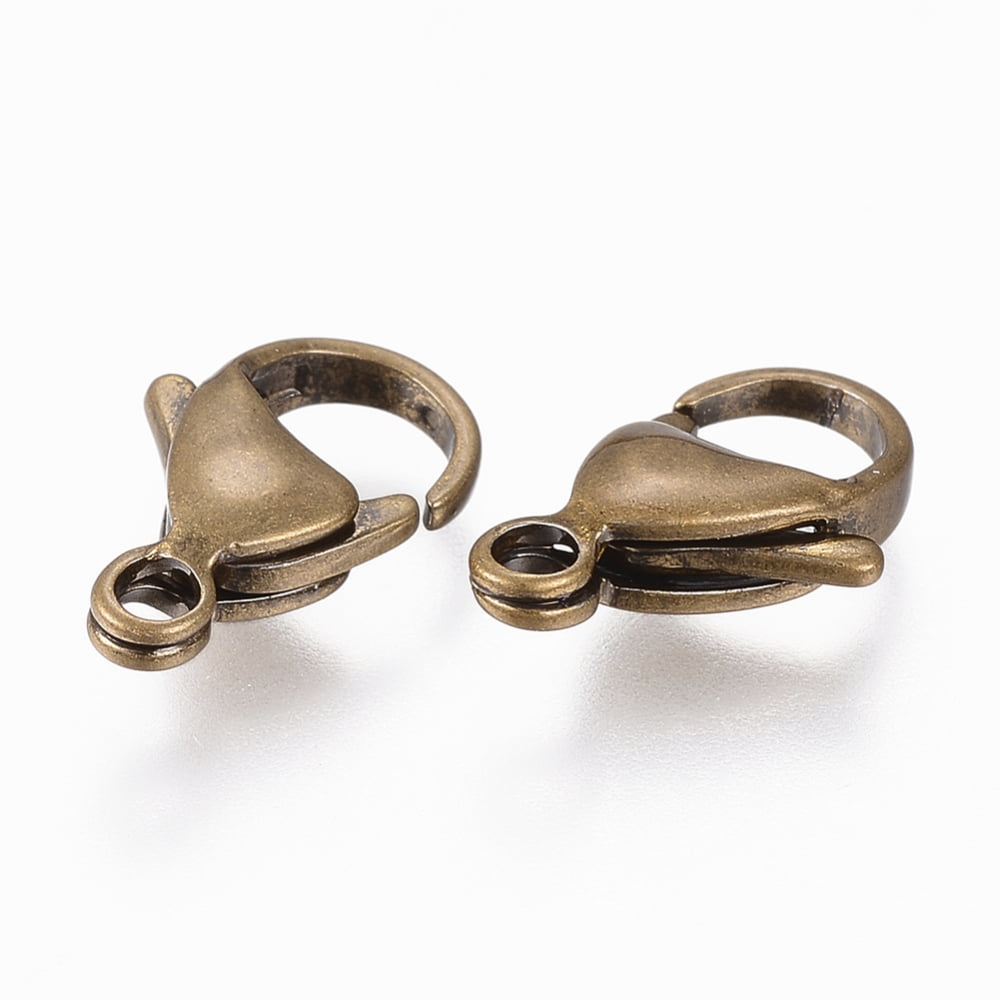 304 Stainless Steel Lobster Claw Clasps Bronze 10x7x3.5mm Hole: 1.2mm