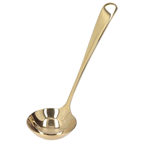 304 Stainless Steel Long Handle Ladle Spoon Thicken Hot Pot Soup Spoon Kitchen Cooking ToolGolden Spoon ,Titanium gold color