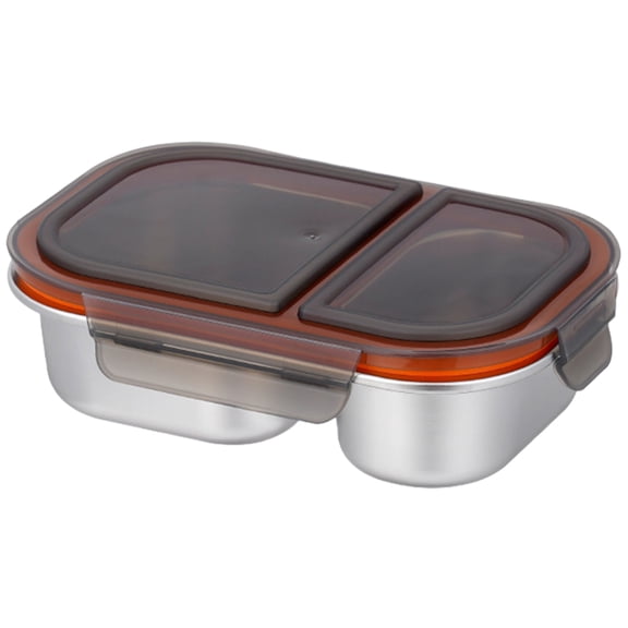 304 Stainless Steel Lunch Box With Secure Sealing Lid 2 Compartment For Office Picnics Microwave Fridge Dishwasher Safe