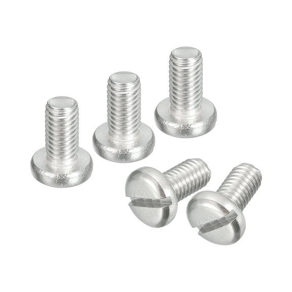 304 Stainless Steel Machine Screws, 10 Pack M5x10mm Slotted Drive Pan Head Screw Bolts