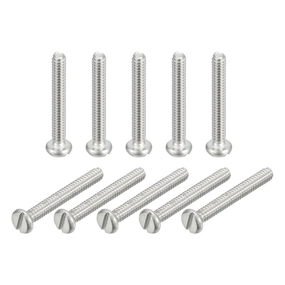 304 Stainless Steel Machine Screws, 100 Pack M1.6x12mm Slotted Drive Pan Head Screw Bolts